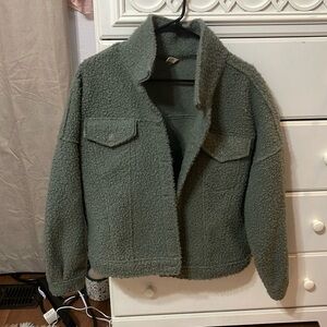 amazon cozy green shacket-jacket